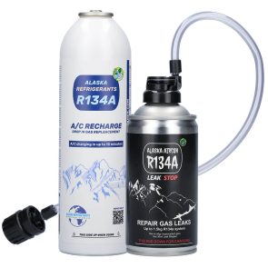 Alaska Refrigerants Dichtmittel-Flasche R134a SCHWARZ (nur für leere Klimaanlagen)